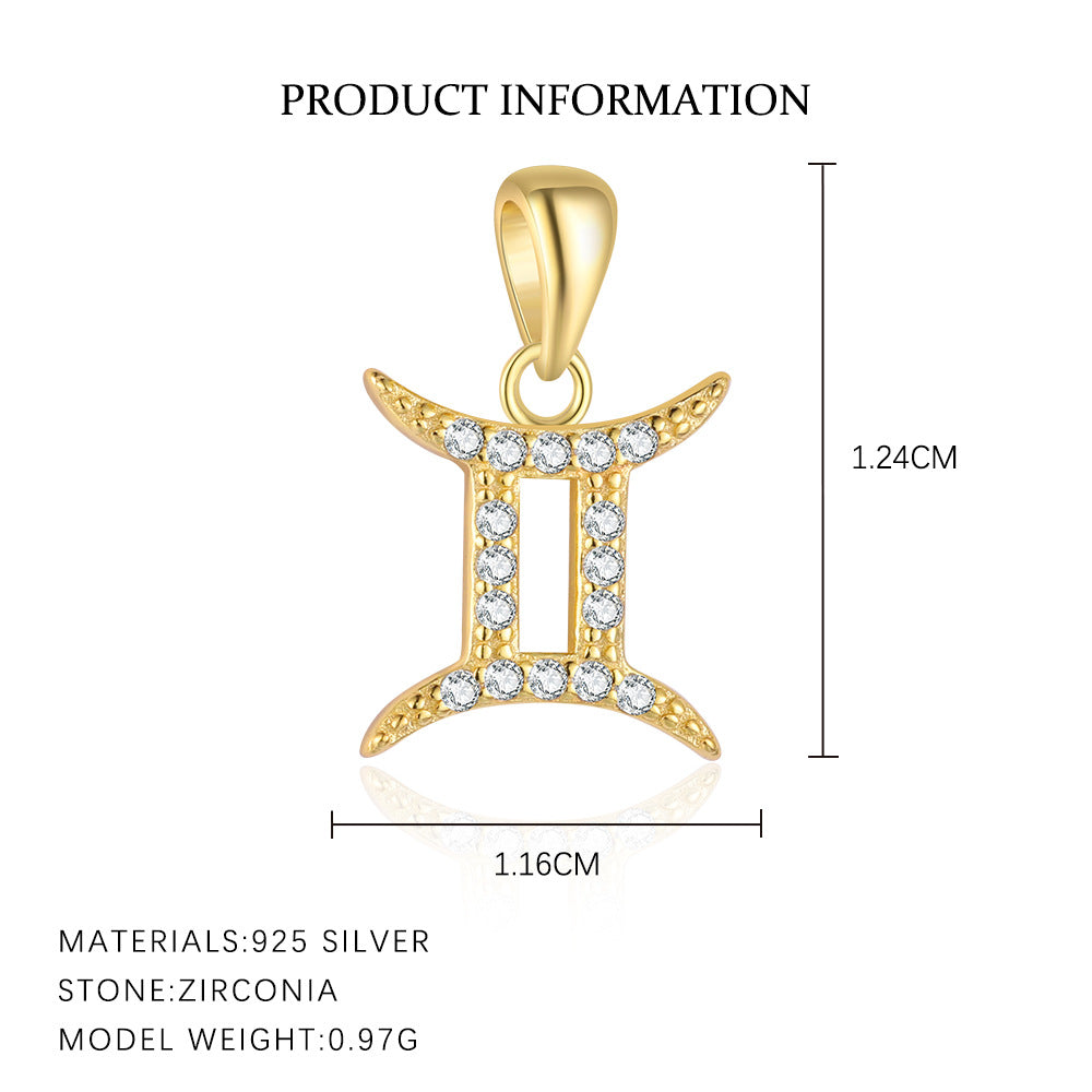 S925 Sterling Silver Twelve Constellation Refined Personalized Clavicle Chain Light Luxury
