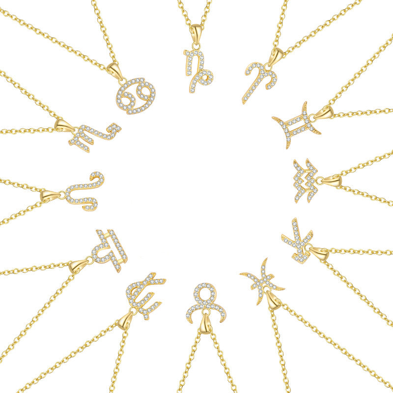 S925 Sterling Silver Twelve Constellation Refined Personalized Clavicle Chain Light Luxury