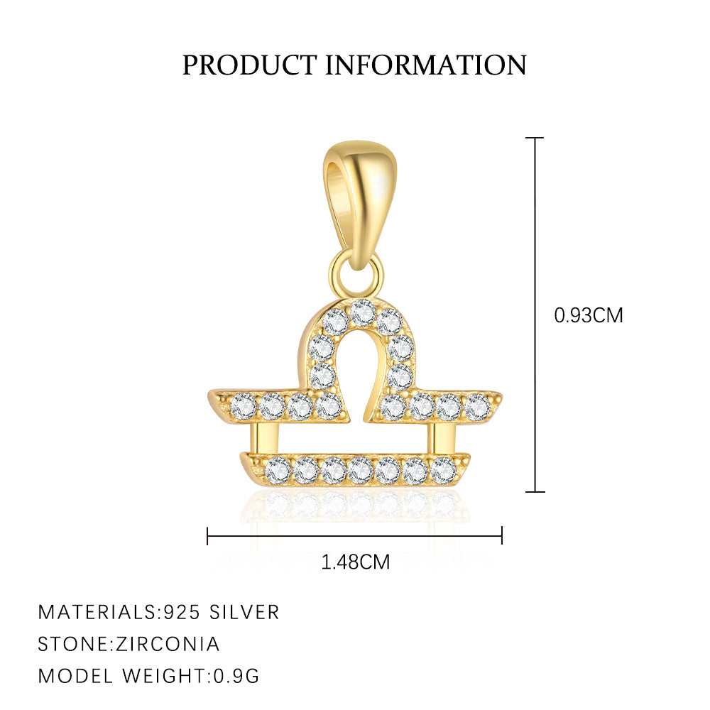 S925 Sterling Silver Twelve Constellation Refined Personalized Clavicle Chain Light Luxury
