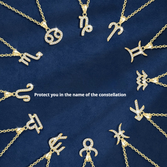 S925 Sterling Silver Twelve Constellation Refined Personalized Clavicle Chain Light Luxury